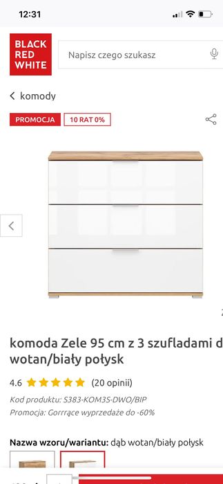 Komoda Zele z BRW