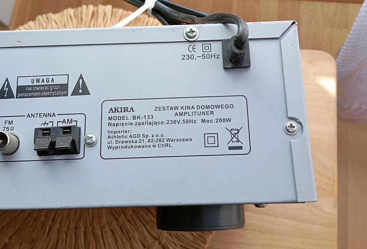 Amplituner AKIRA BK-133 moc 200W Surround do 5 głośników