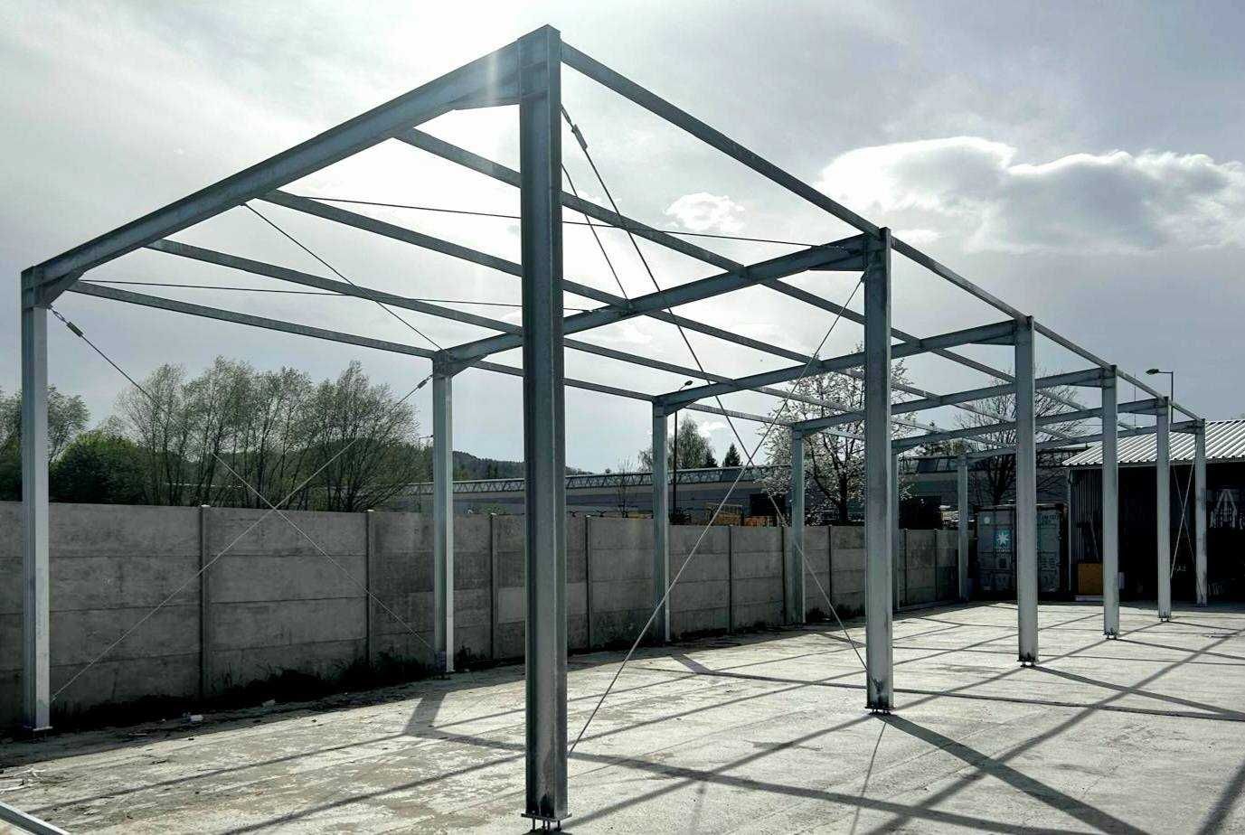 Konstrukcja stalowa 25m x 6m 150m2 Wiata rolnicza bez pozwolenia Nowa