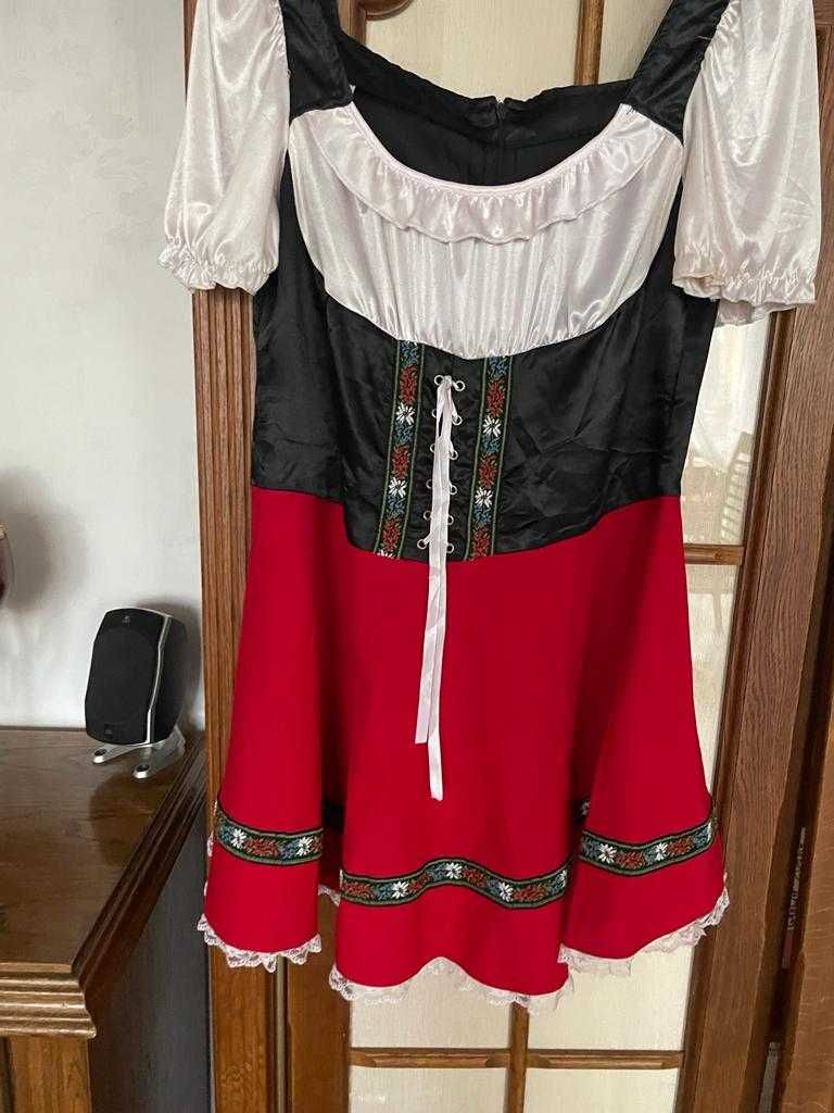 Cudny strój karnawałowy sukienka folk,gorset roz. 42-44