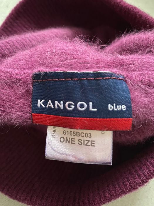 Kangol czapka angora wełna wool fioletowa liliowa ciepła