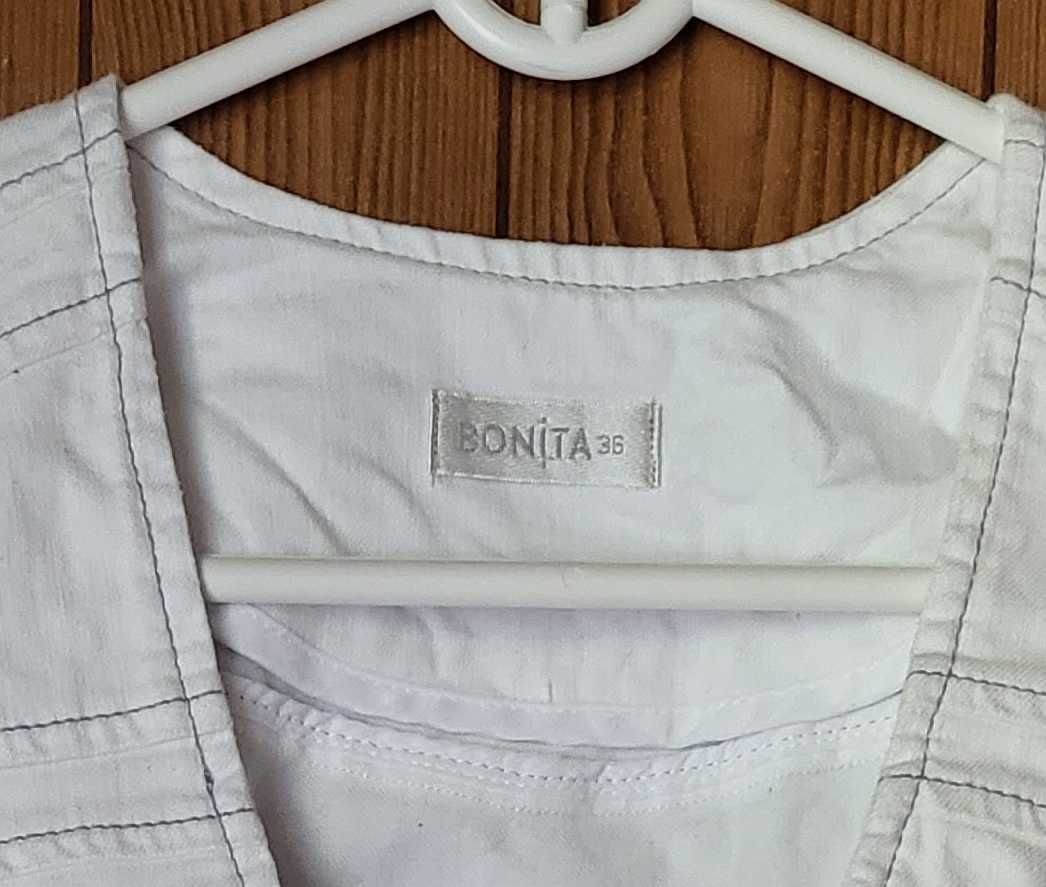 kamizelka jeansowa Bonita biała 36 S retro vintage Y2K dżinsowa