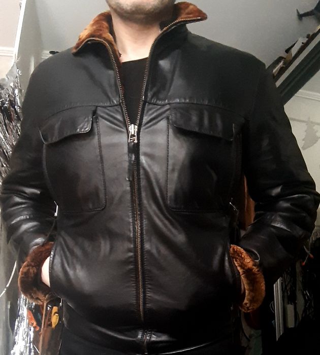 Куртка кожаная осень зима