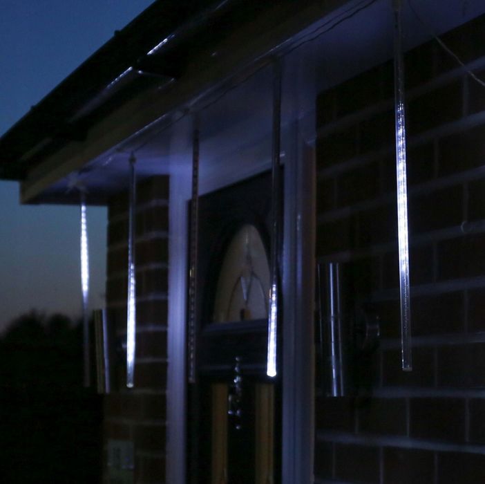 Lampki sople świąteczne LED spadający śnieg sopelki meteoryty 50 cm 10
