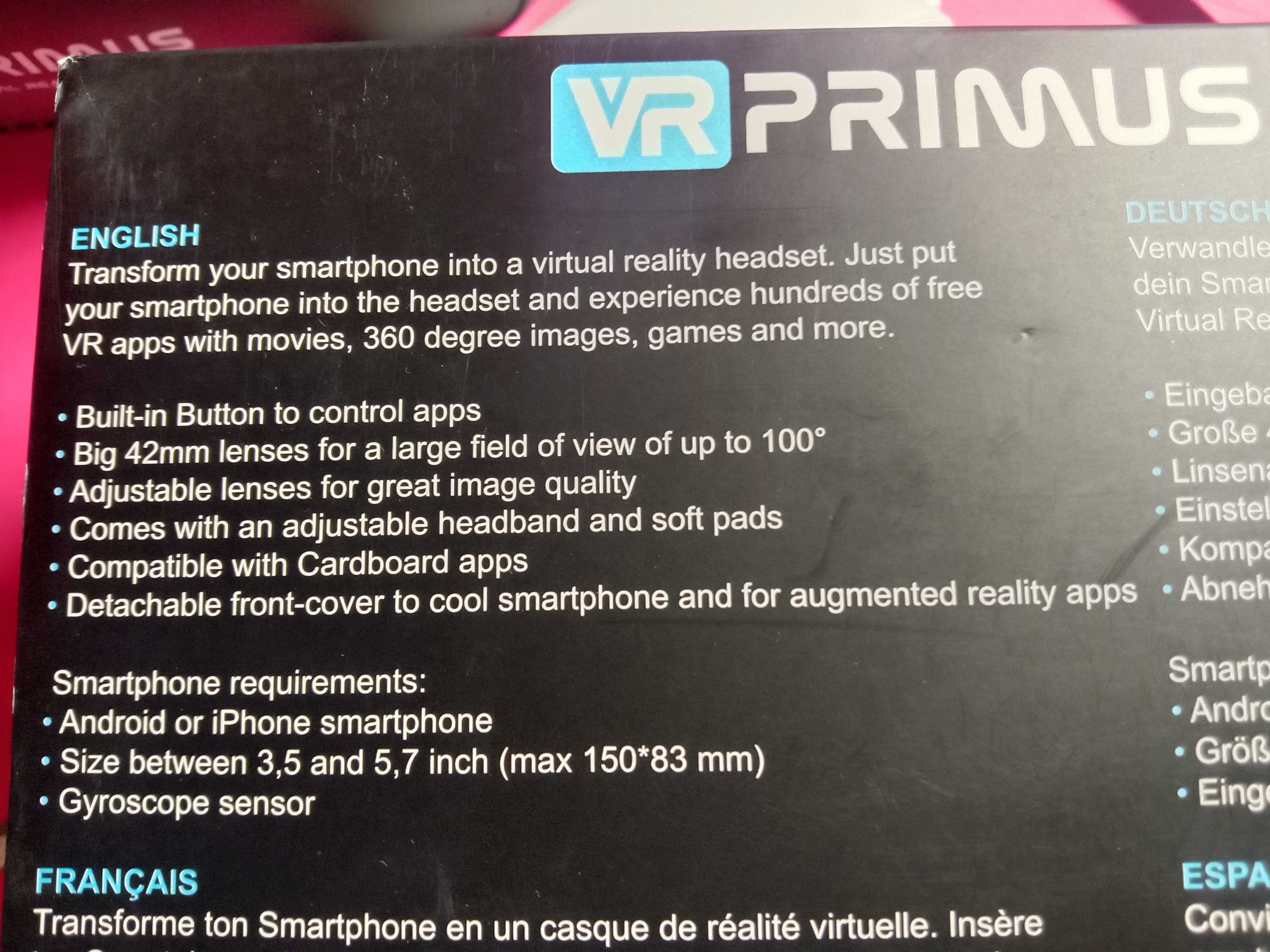 очки VR для смартфонов VR-PRIMUS® VX3
