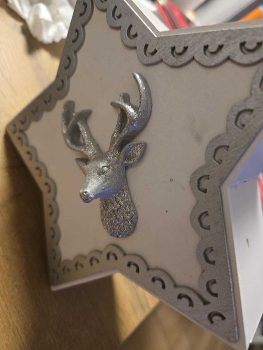 szkatułka pudełko dekoracyjne GWIAZDA JELEŃ Art-Pol 20x20x8cm stan bdb