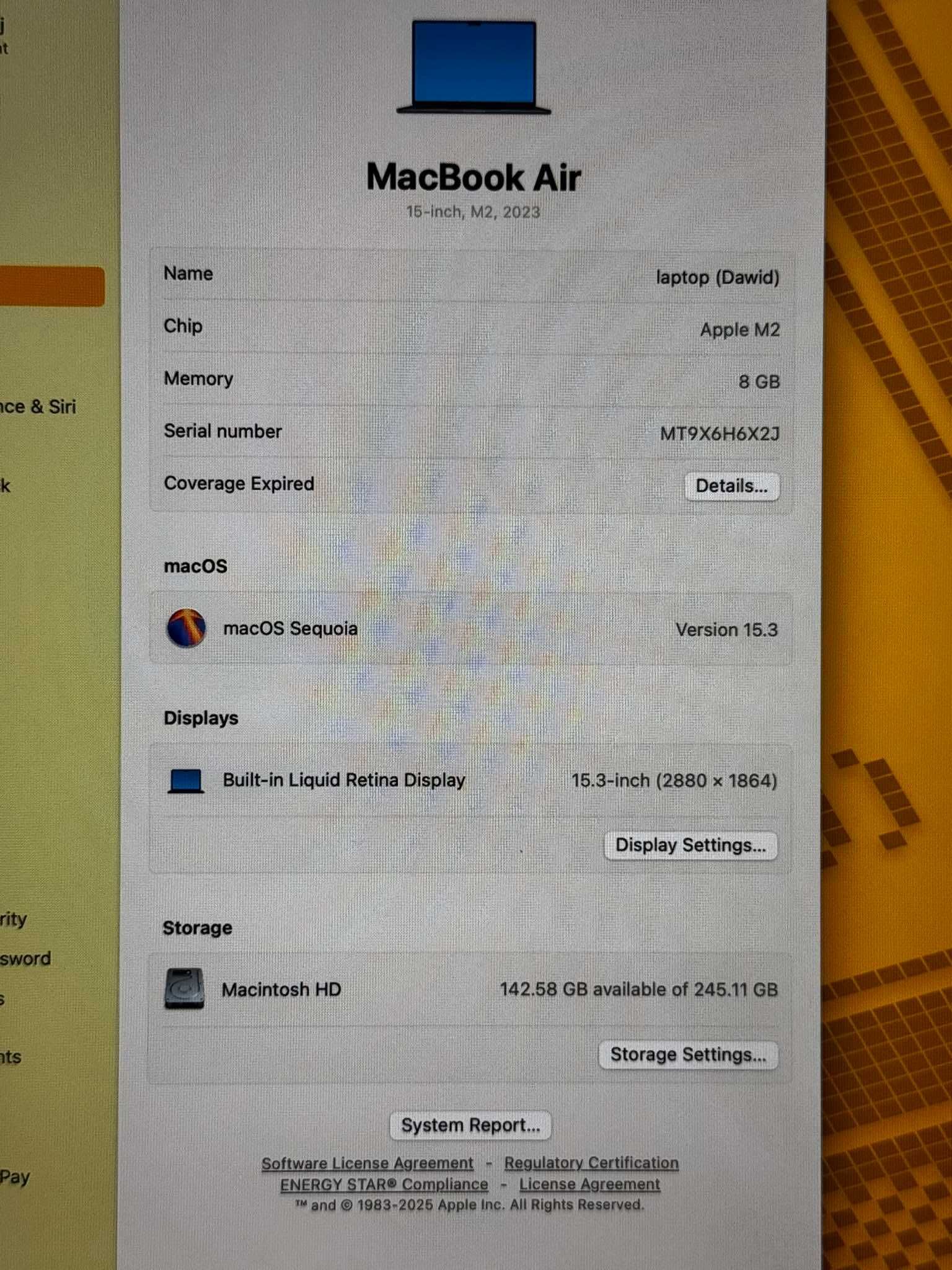 MacBook Air 15" M2 8/256 + Case UNIQ, GWARANCJA