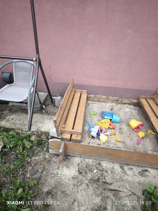 Piaskownica drewniana zamykana