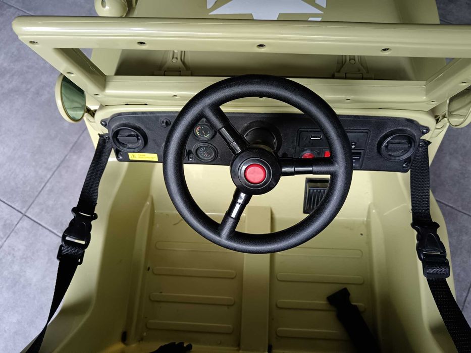 Carro elétrico estilo militar para crianças com bateria 12v