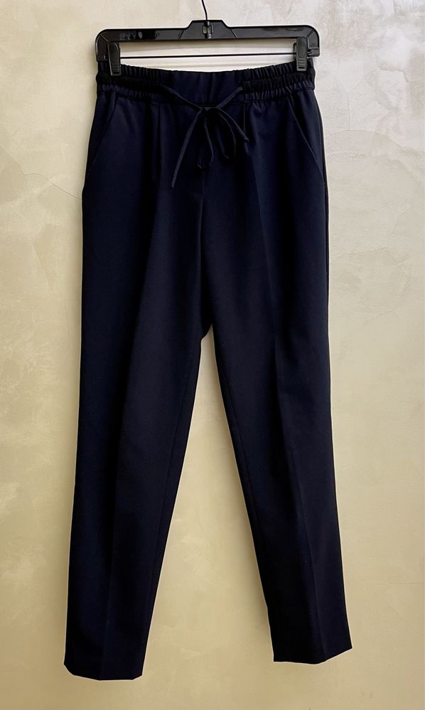 ZARA штани на резинці базові темно сині брюки со стрелками летние XS