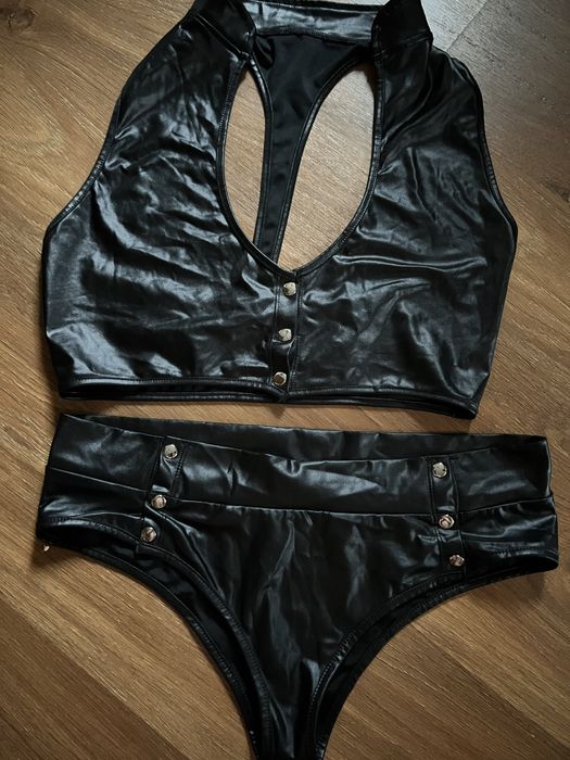 Шкіряний комплект білизни розмір Л L