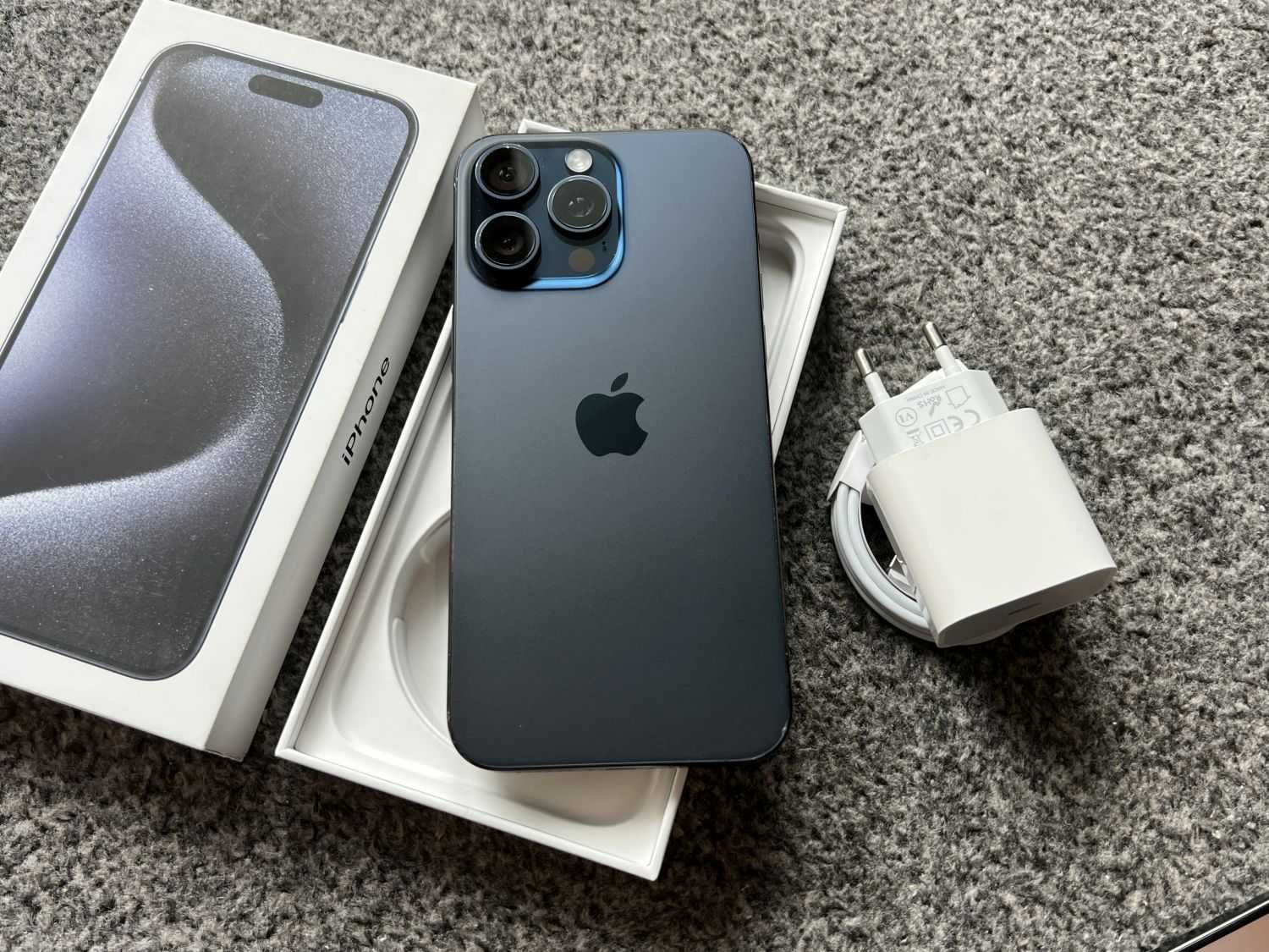iPhone 15 Pro Max 512GB TITANIUM BLUE Niebieski Bat98% + SZKŁO FV23%