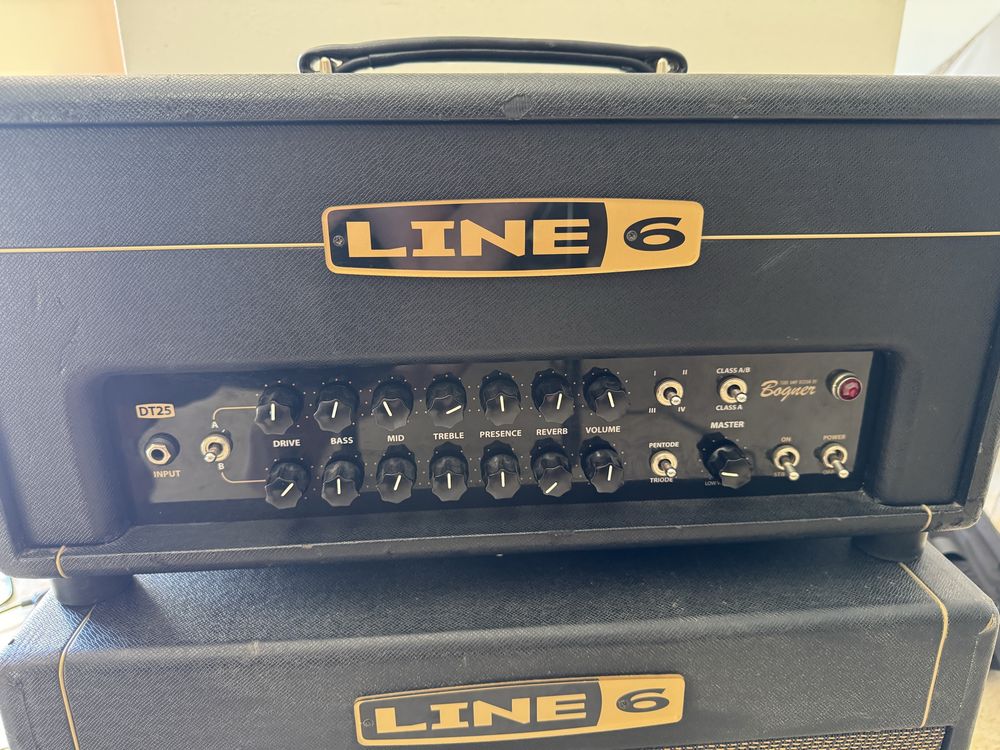 Amplificador line 6 dt 25 head + cab line 6 dt 112