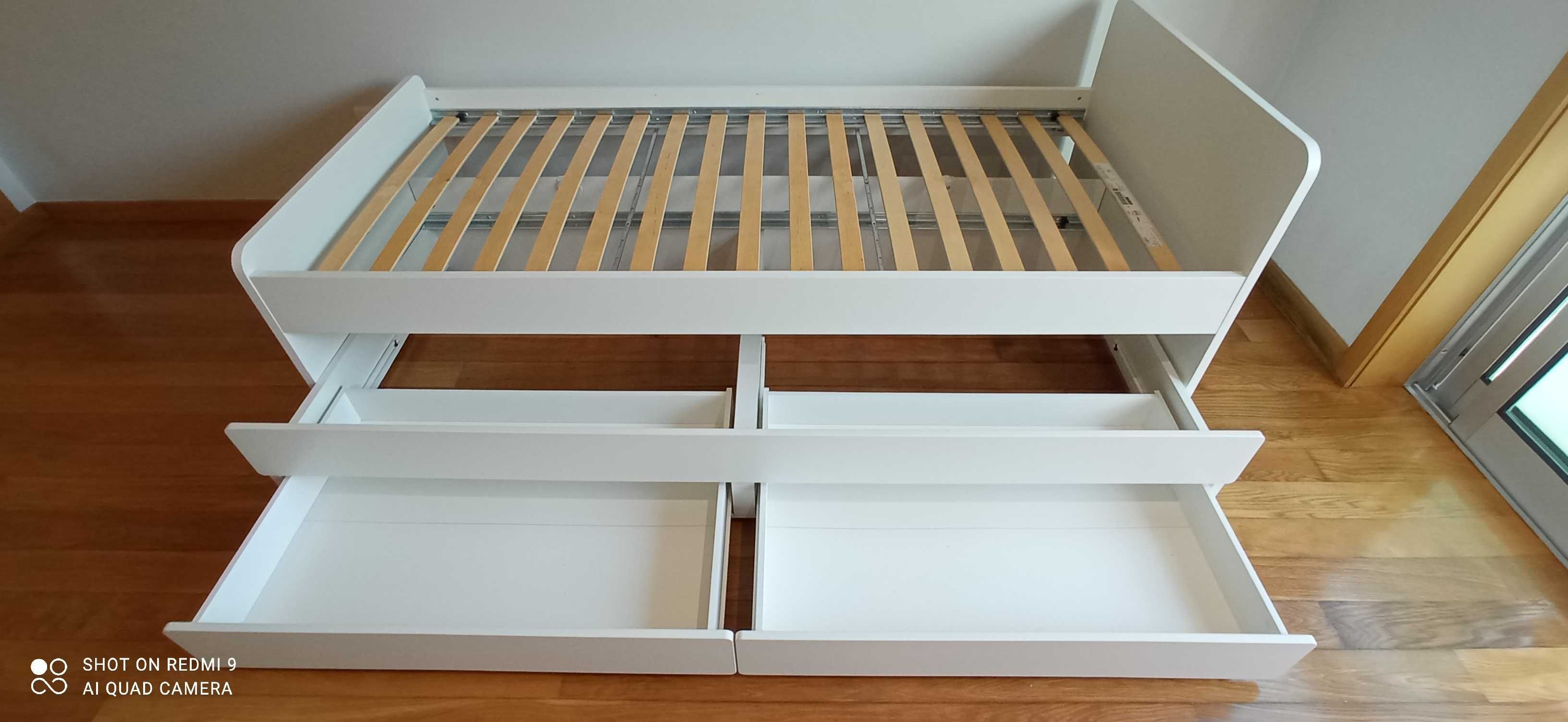 Cama dupla extraível com gavetas Ikea