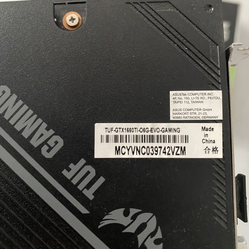 Gtx 1660ti OC 6gb Vram