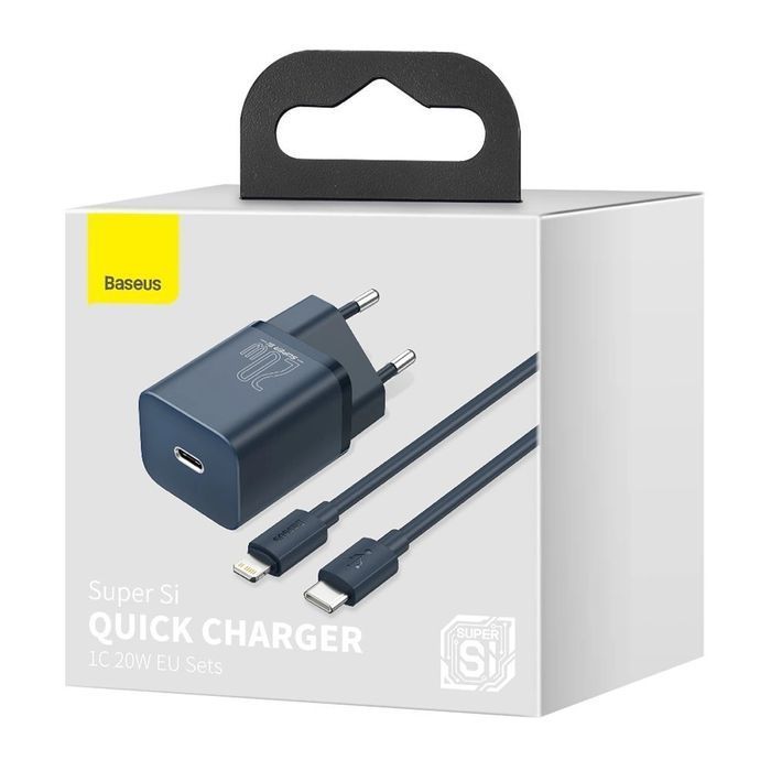 Baseus Super Si 1C szybka ładowarka USB C 20W PD + kabel Lightning 1m