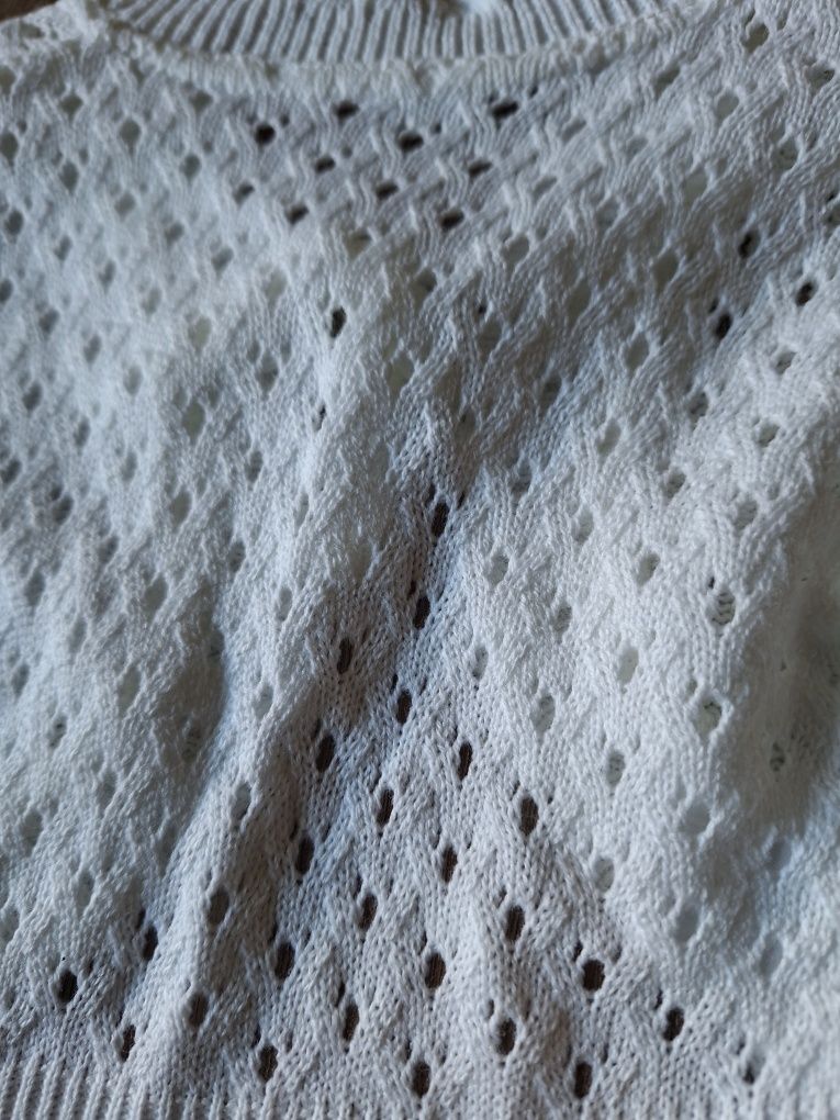 Bolerko sweterkowe  ażurowe ecri 98
