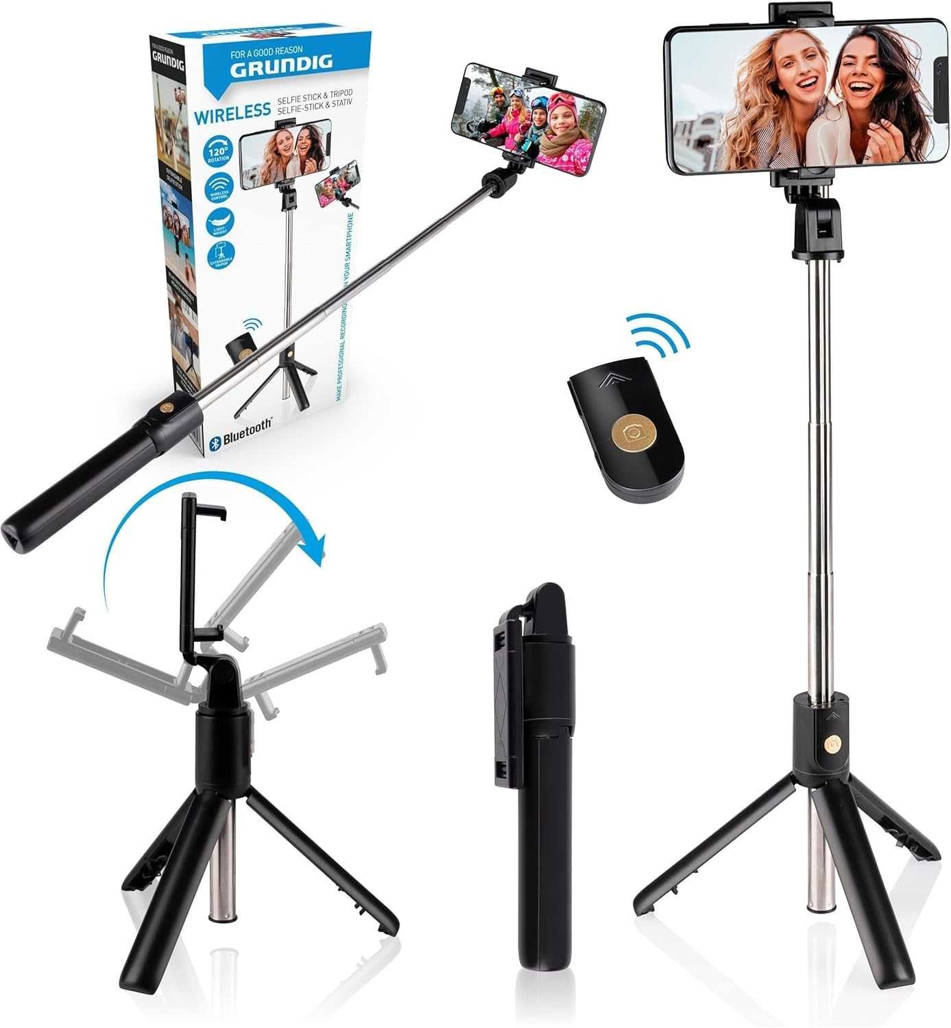 Grundig Selfie Stick i Tripod – statyw  z pilotem Bluetooth