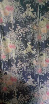 Zasłony długie bawełniane duży wzór bukiety kwiatów