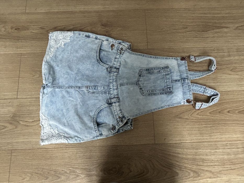 Spodenki ogrodniczki jeansowe 12-13 lat
