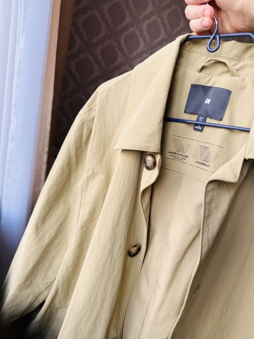 Плащ пальто тренч hm h&m водонепроницаемый H&M Beige coat Size Large