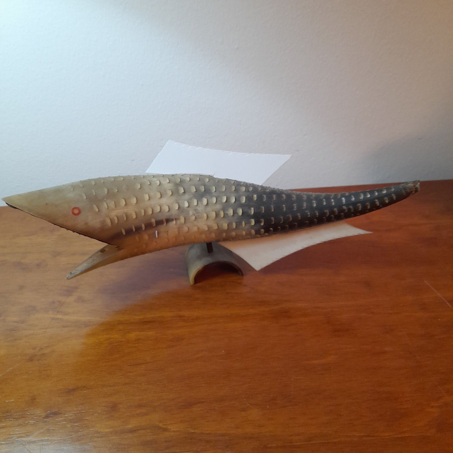 Corno de boi golfinho + anjo + arte madeira