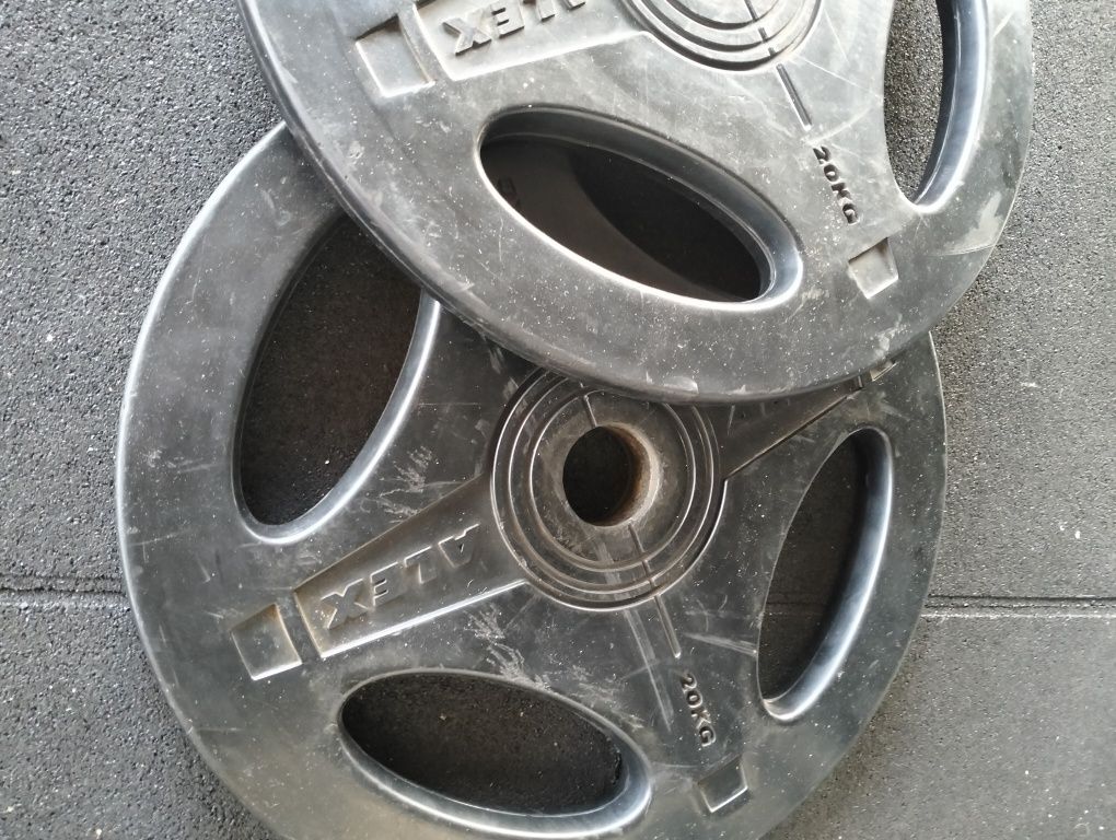 Discos 20kg borracha para barra olímpica