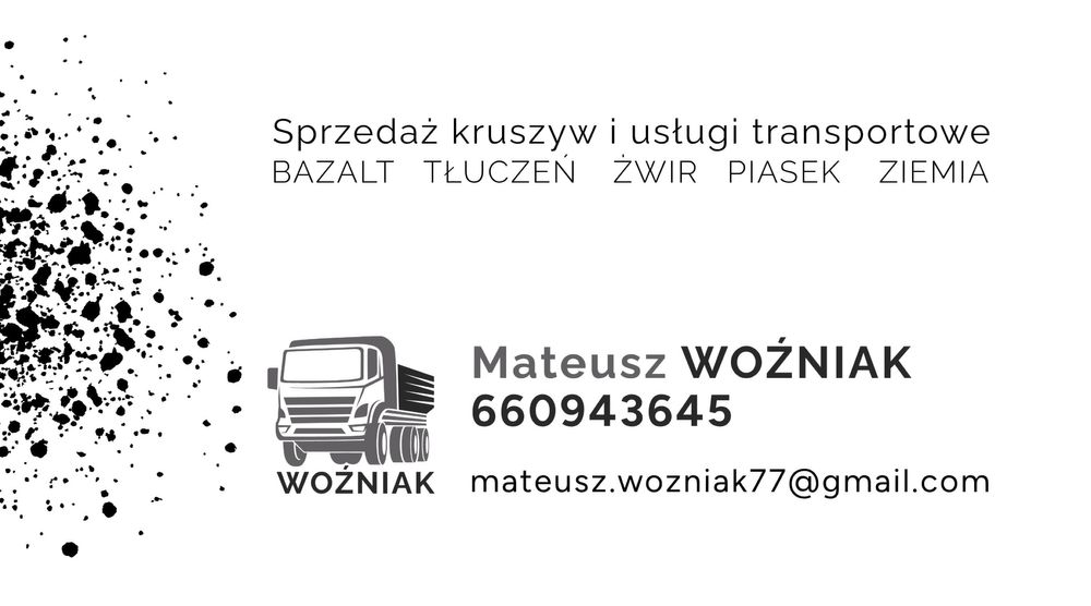 Sprzedaż kruszywa, usługi wywrotką 15 ton