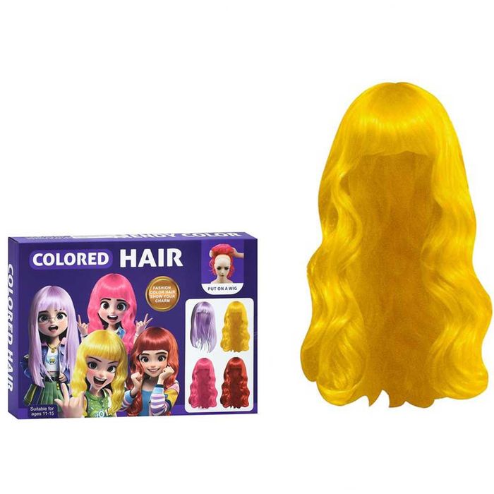 Різні.Дитячий набір аксесуарів "Colored Hair"  перука 34 см, гребінець