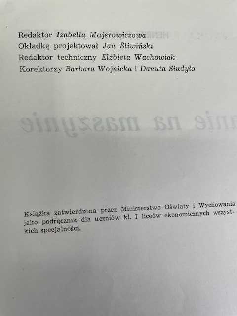 "Pisanie na maszynie:  - H.Bański i J.Jegier - wydanie z 1976 roku