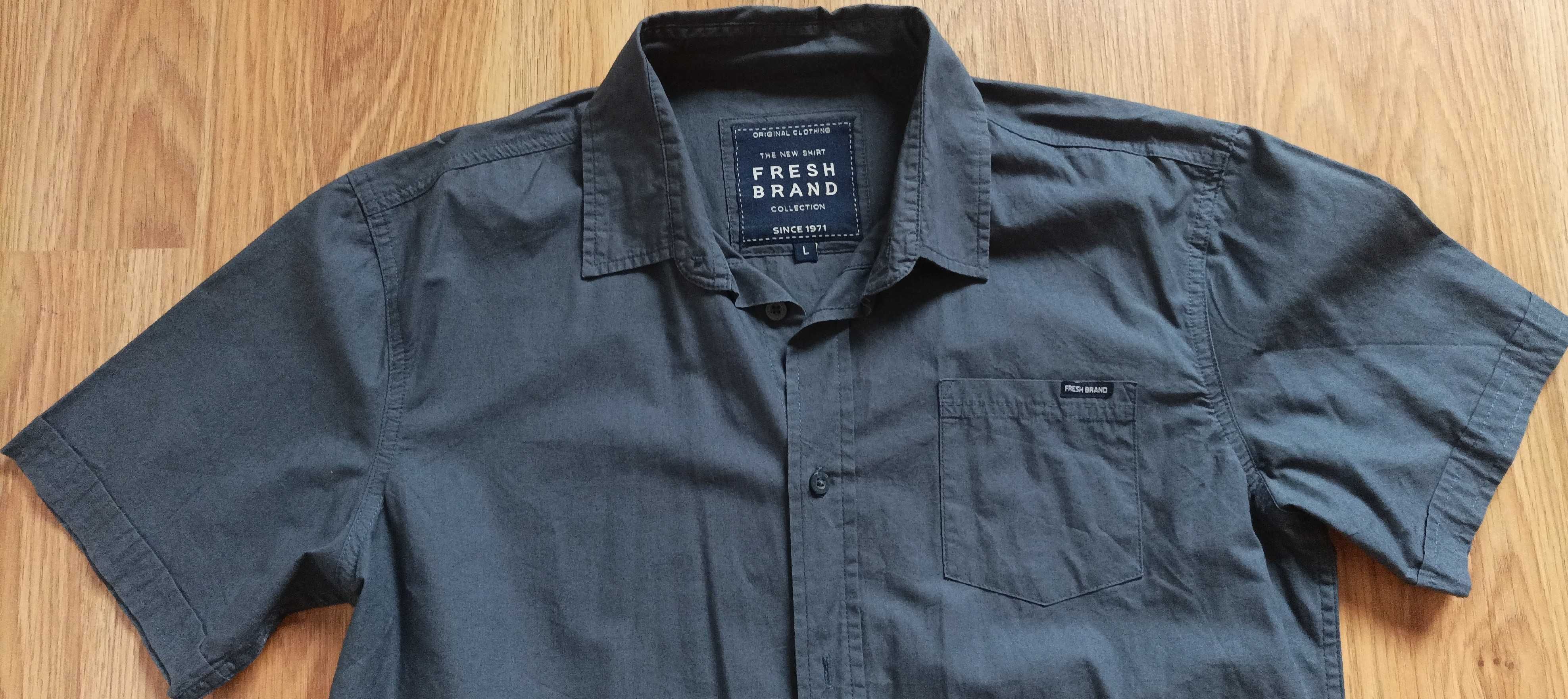 Camisa manga curta Fresh Brand, azul L como nova