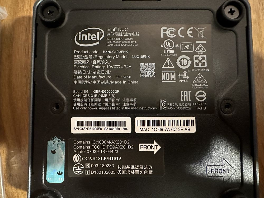 Mini komputer Intel NUC i3