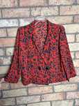 Bluzka w cętki elegancka rękawy ¾ z kołnierzykiem wiosenna 44 16 XXL