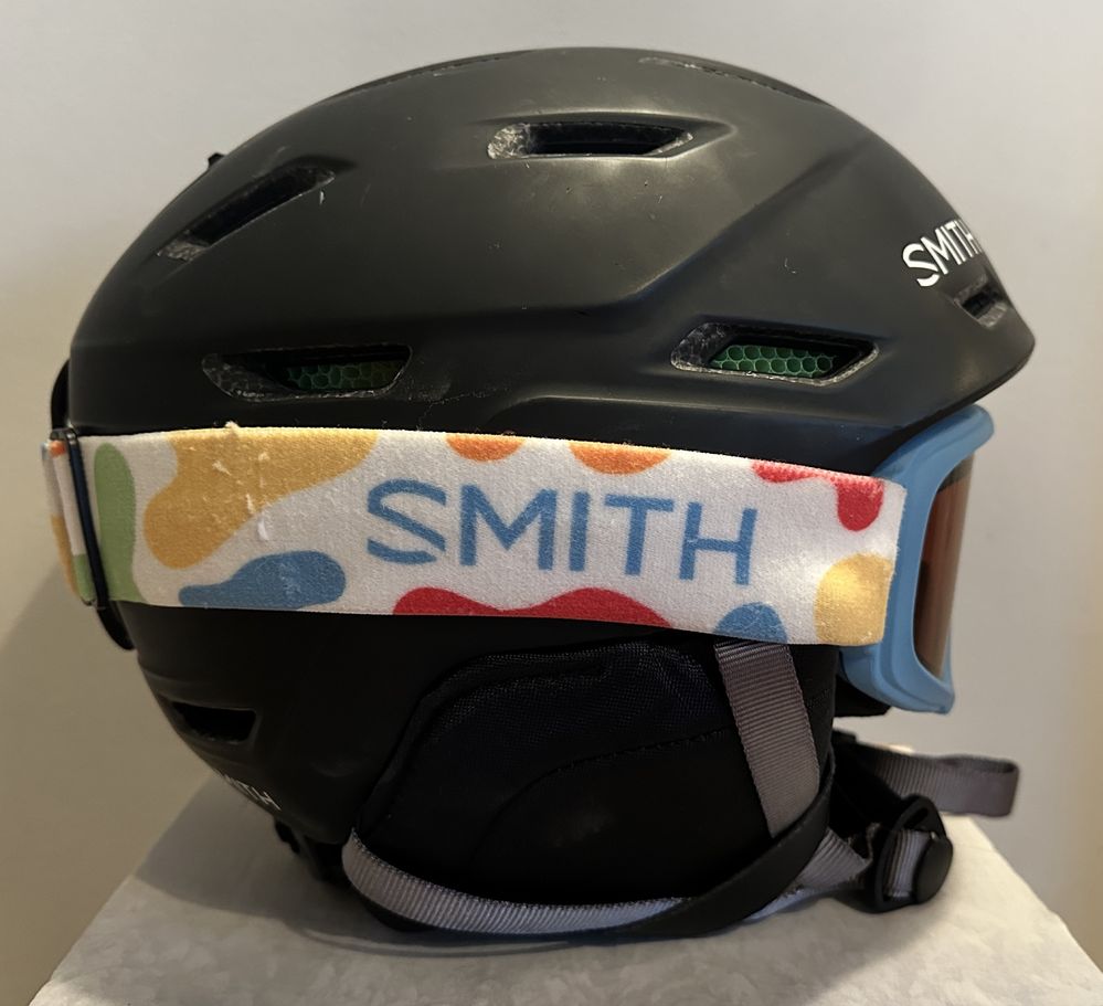 Kask narciarski 51-55cm SMITH + gogle SMITH