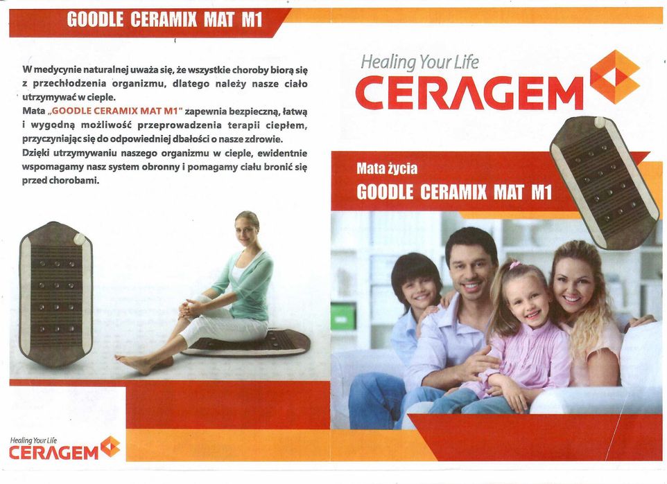 Wielofunkcyjna Mata CERAGEM CERATONIC MAT Ceramix M 1 NOWA