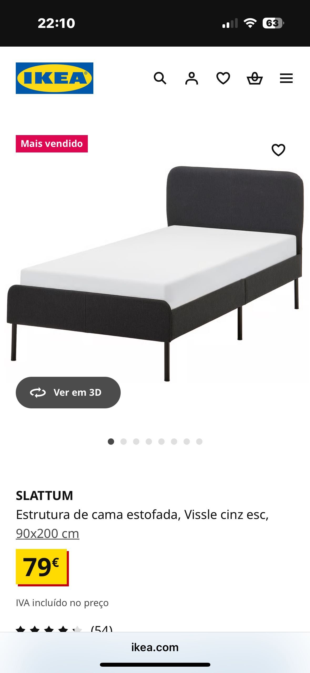 Cama ikea 90x200 + Colchão
