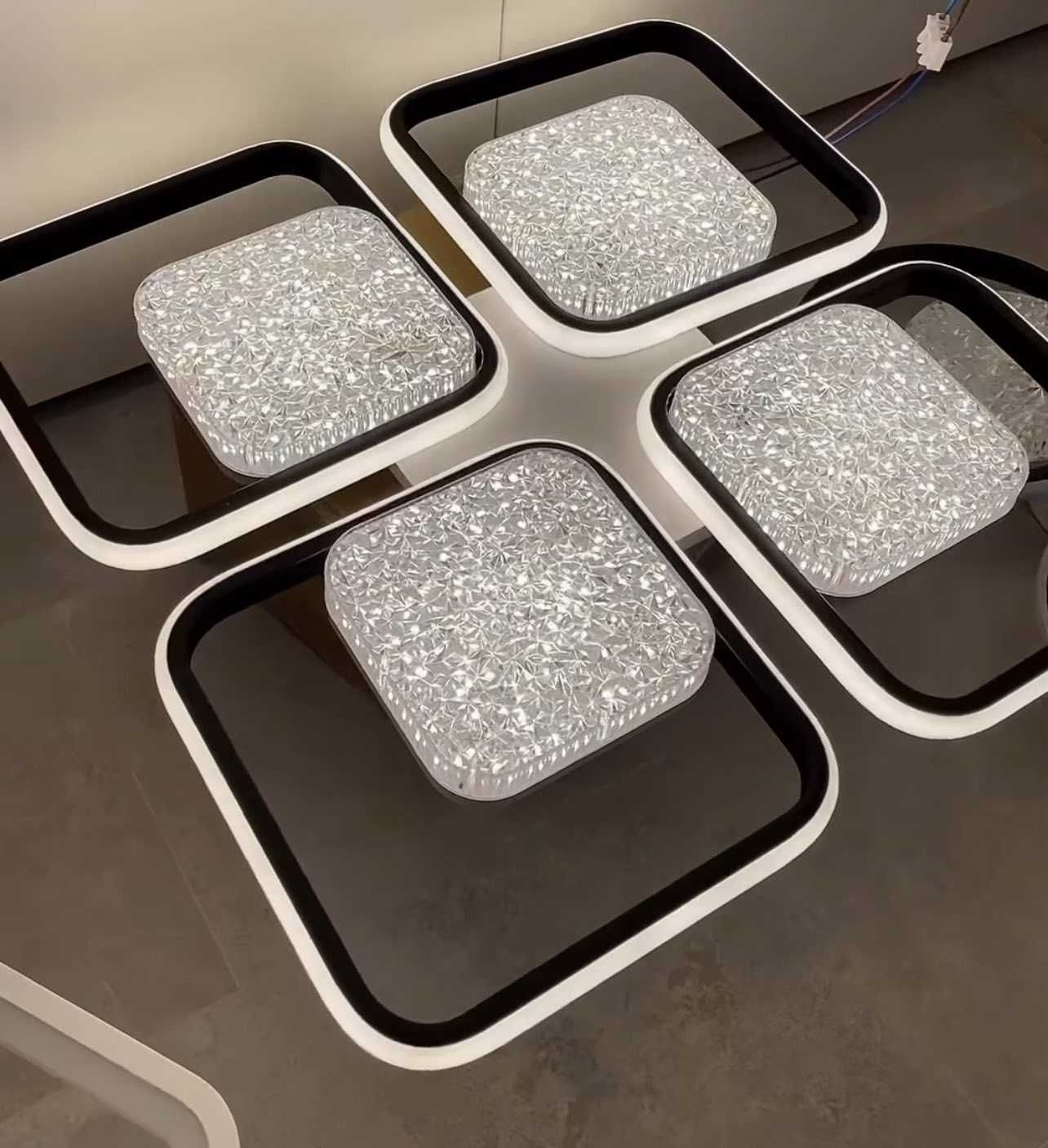 LED люстра з кристалами 110Ватт (БЕЗКОШТОВНА Доставка)