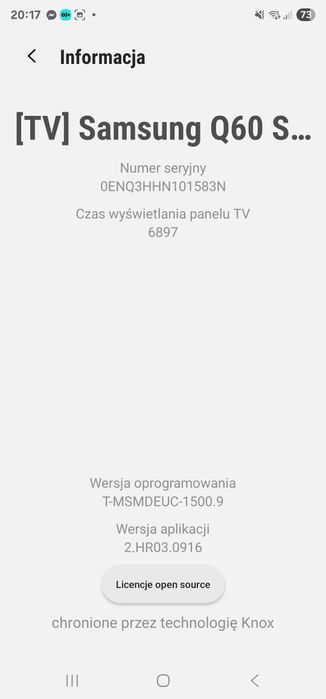Telewizor samsung  qled 55 cali uszkodzony