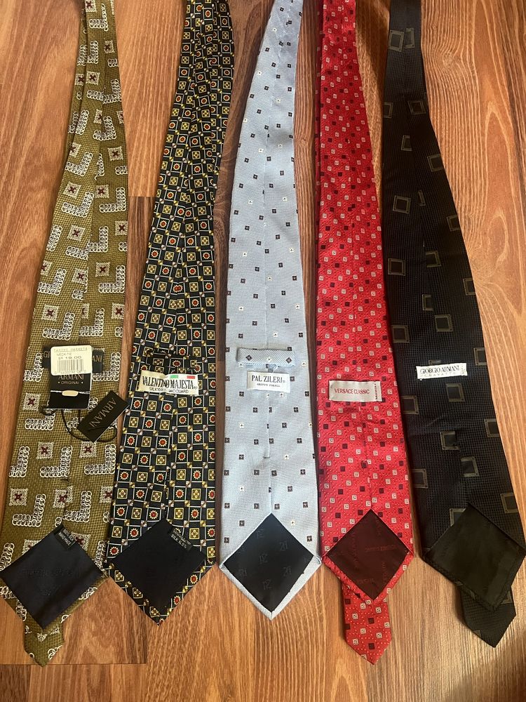 Armani, Valentino,PalZileri, Versace краватки 100%silk.