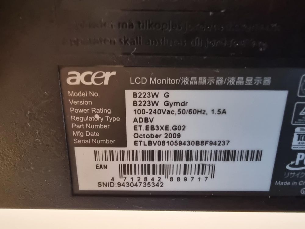 Monitor Acer LCD