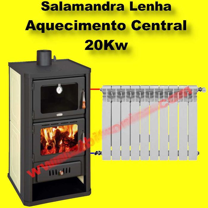 Salamandra Lenha 20Kw  Aquecimento Central