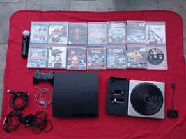 PlayStation 3 Slim 300 GB super mega zestaw: Move,  14 gier  DJ Hero