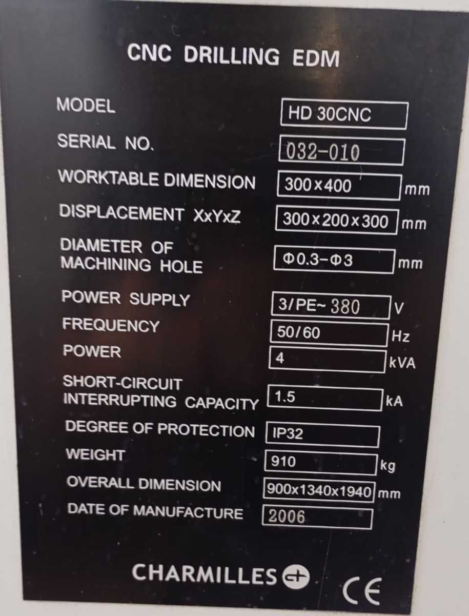 Charmilles HD 30CNC de microfuração - usada