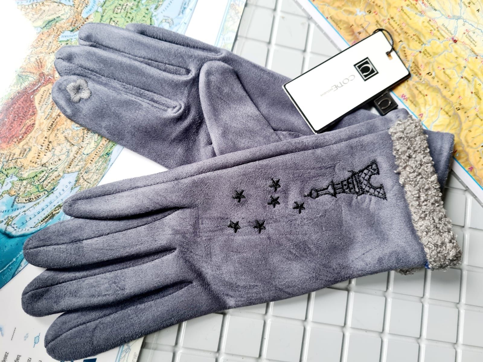 Nowe modne ocieplane zimowe rękawiczki damskie marki Code