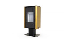 Piec kominek na drewno Defro Solum Top 9kW złoty