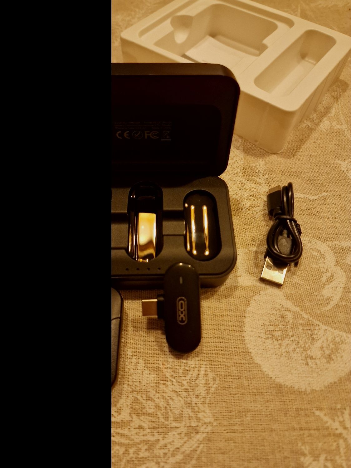 Kit microphone com caixa