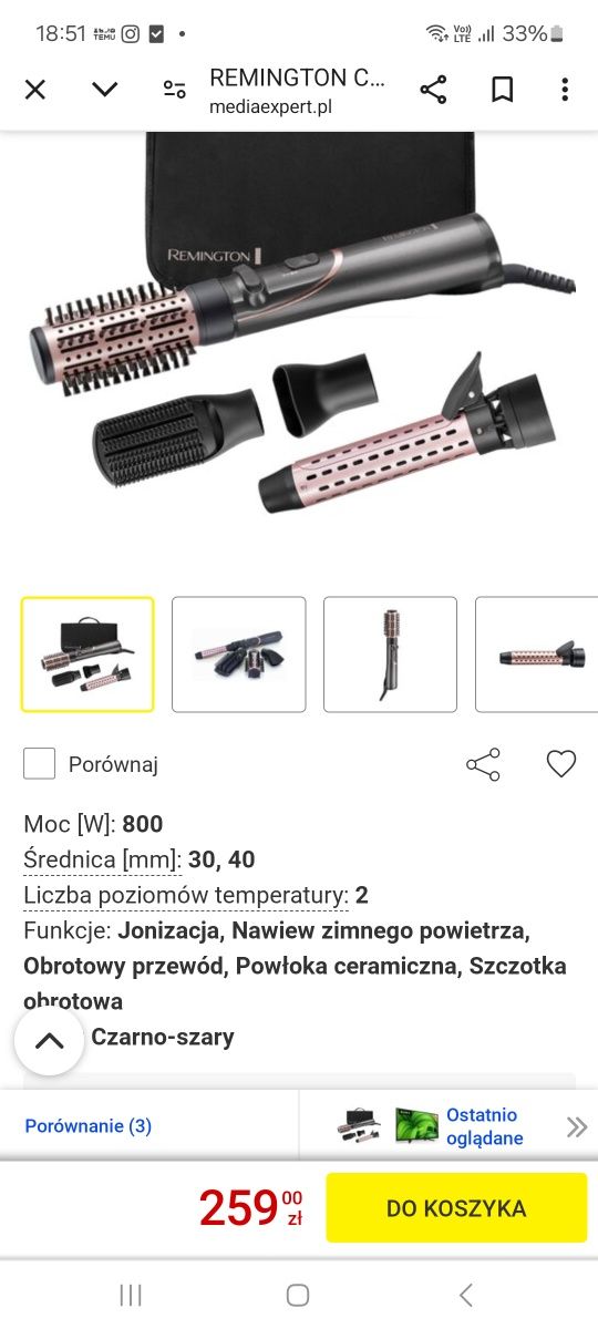 Suszarko lokówka  Remington AS8606