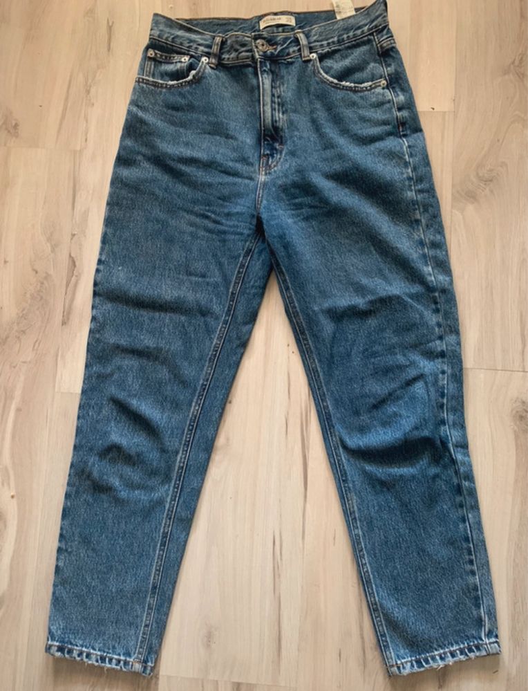 pull&bear jeansy spododnie niebieskie granatowe nowe