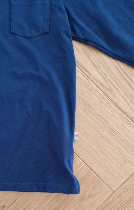 Bluzka koszulka polo z długim rękawem My Basic granatowa 122/128