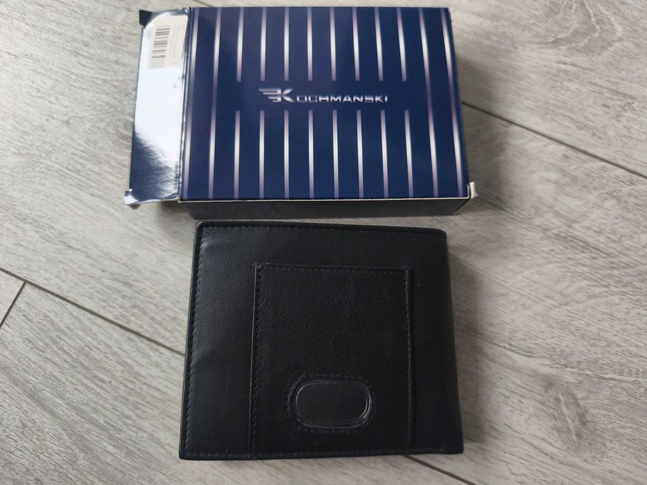 Kochmanski portfel męski skórzany czarny poziomy rfid skóra naturalna
